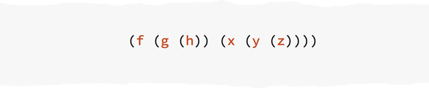 KaryScript `(f (g (h)) (x (y (z))))`