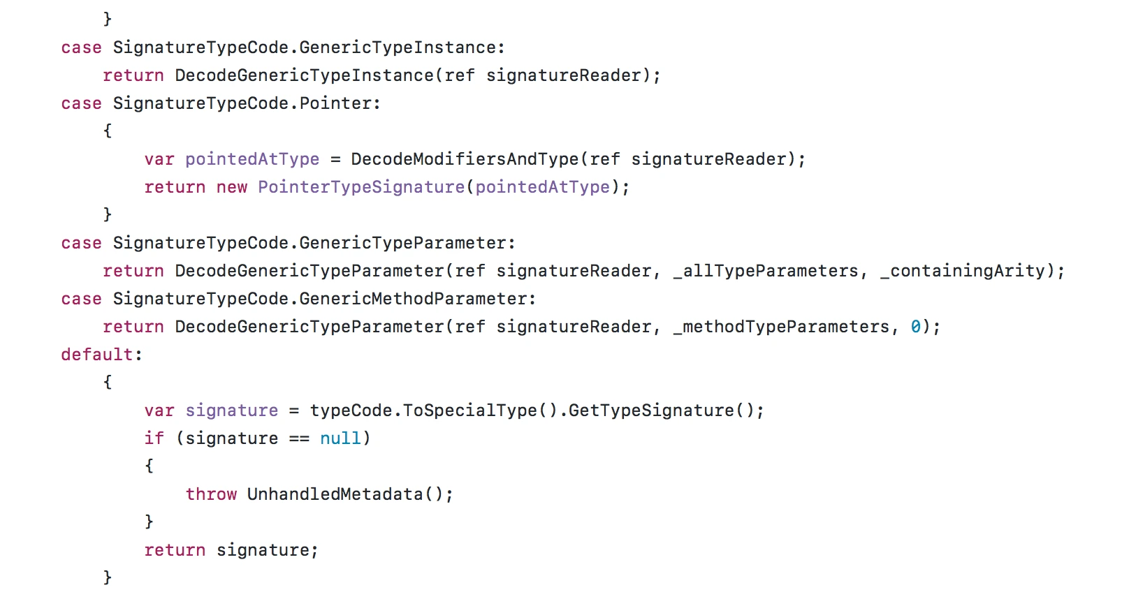A screenshot of a very messy hard to read code from dot net