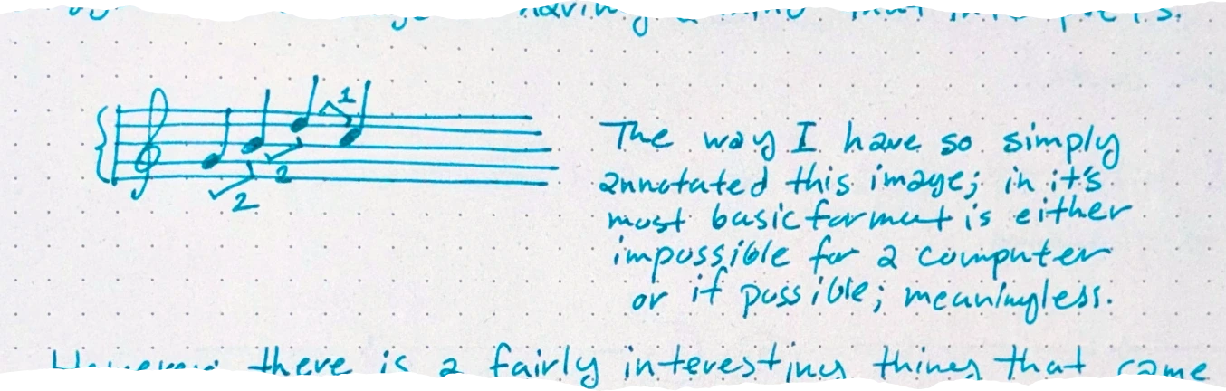 A musical score with clef, key signature, and notes.