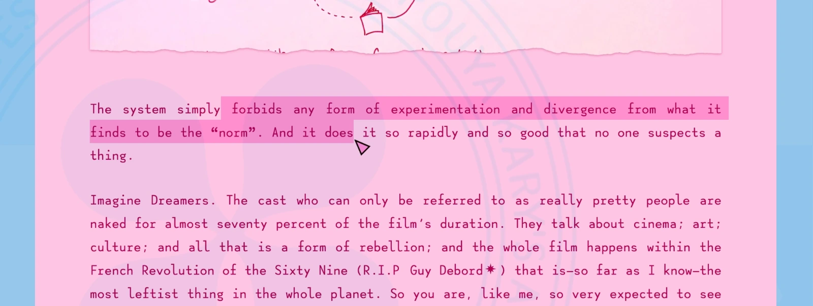 Pink Essays in the @archive