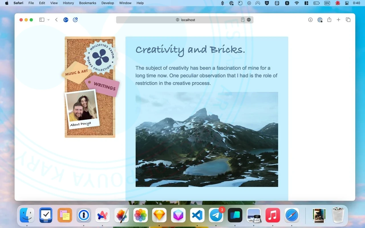Desigining the Photographs of the iWeb Inspired Blog