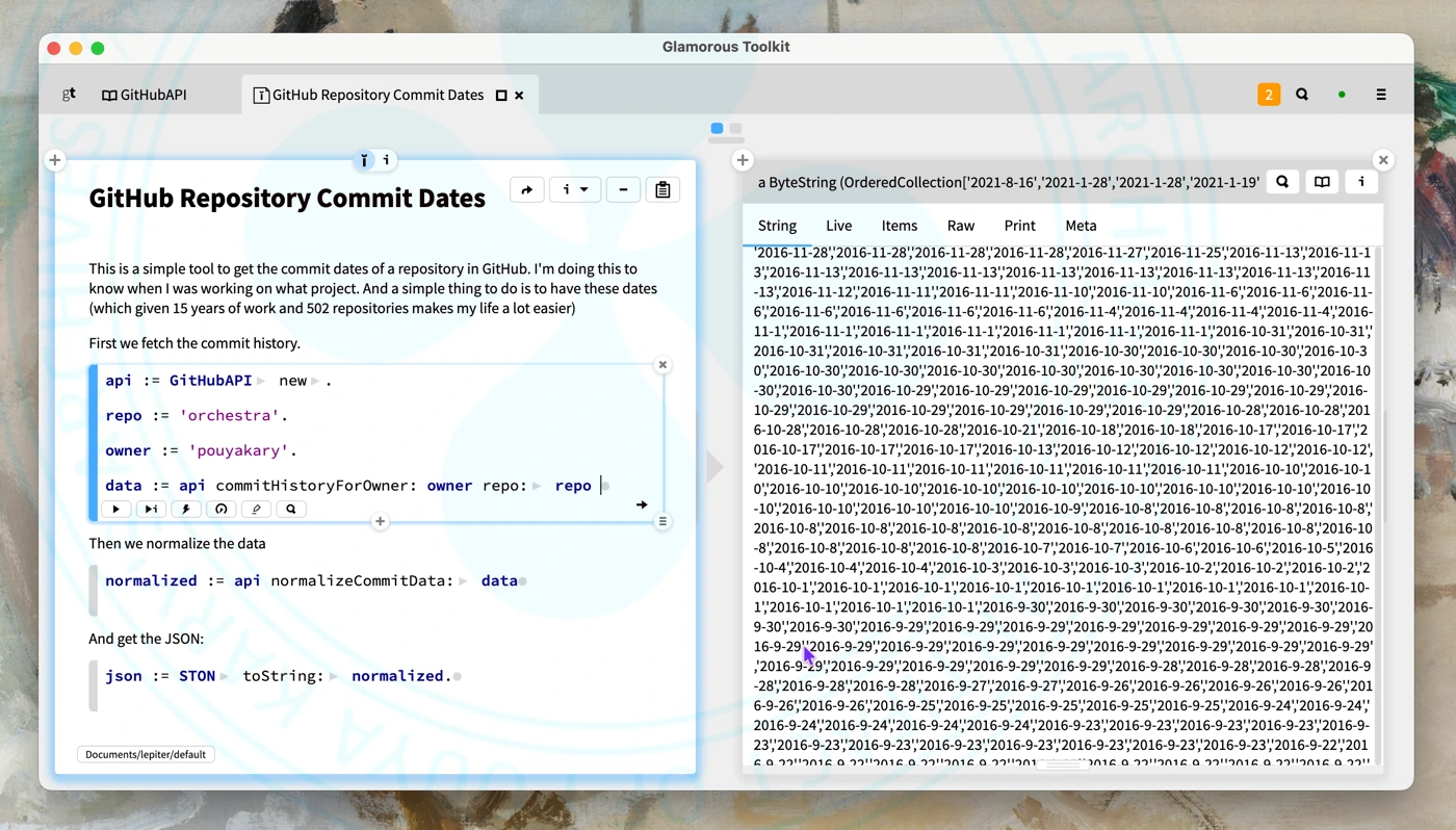 GitHub Repository Commit Dates