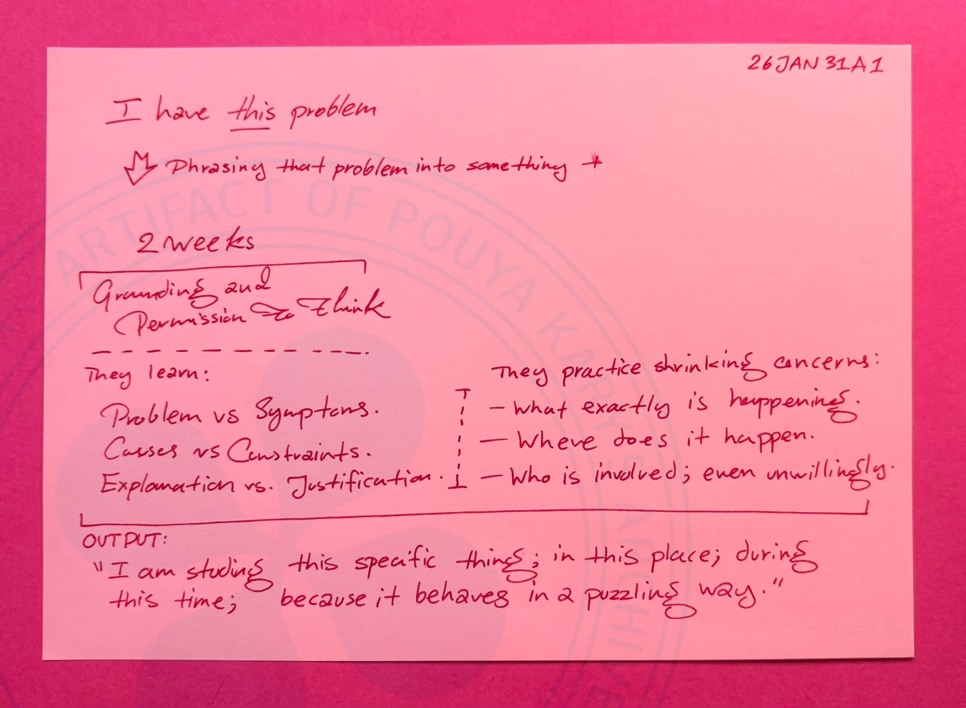 Thinking about @1285's Summer Program