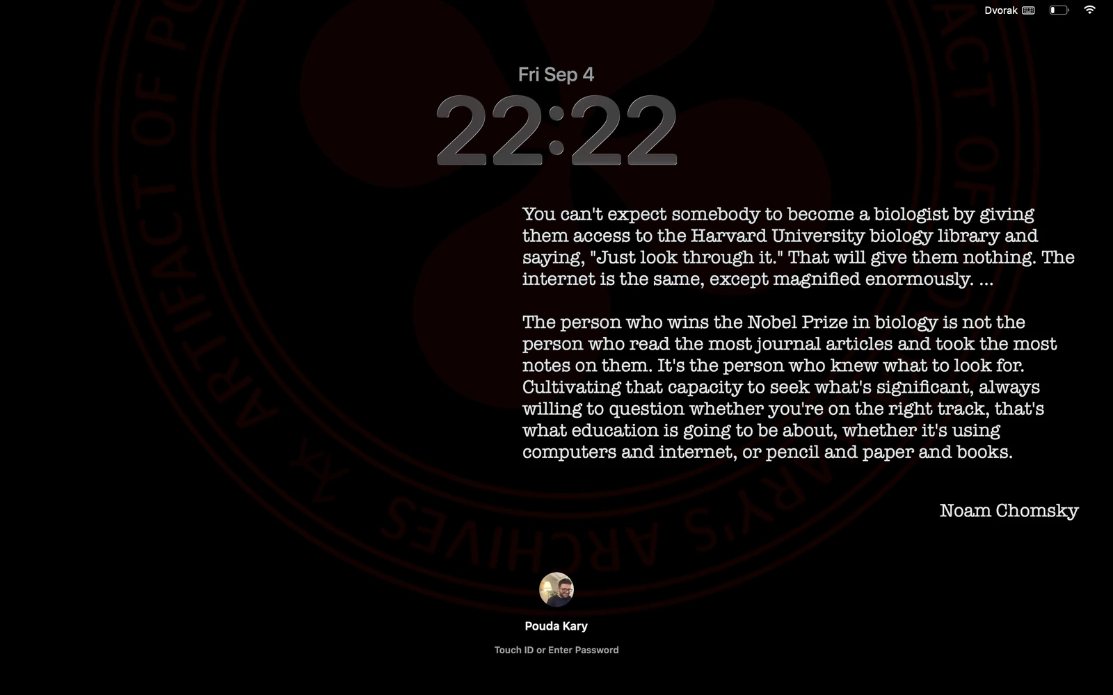 Mac OS X Screensaver for @victor's Quotes Collection