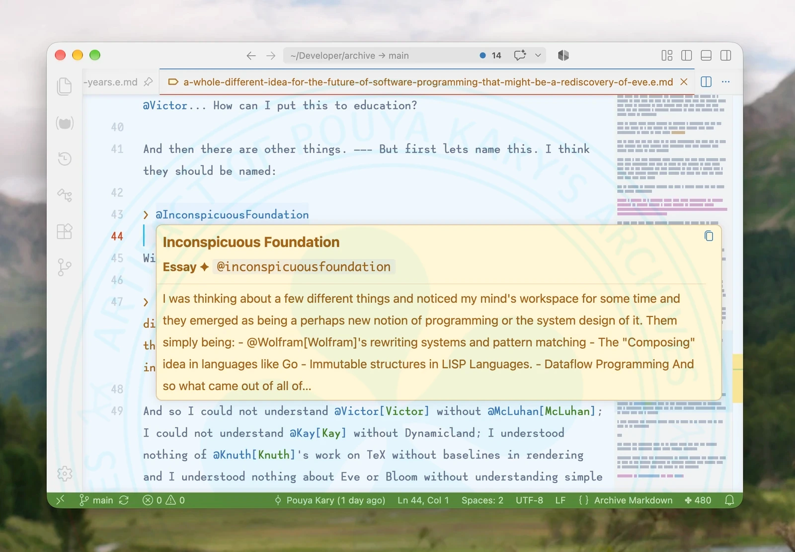Language Navigation Tools for @Archive Visual Studio Tooling