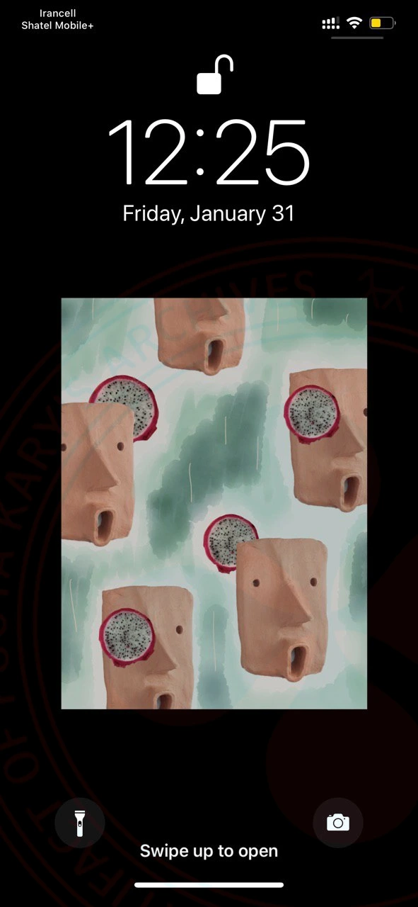 Fruits and Statue Collage