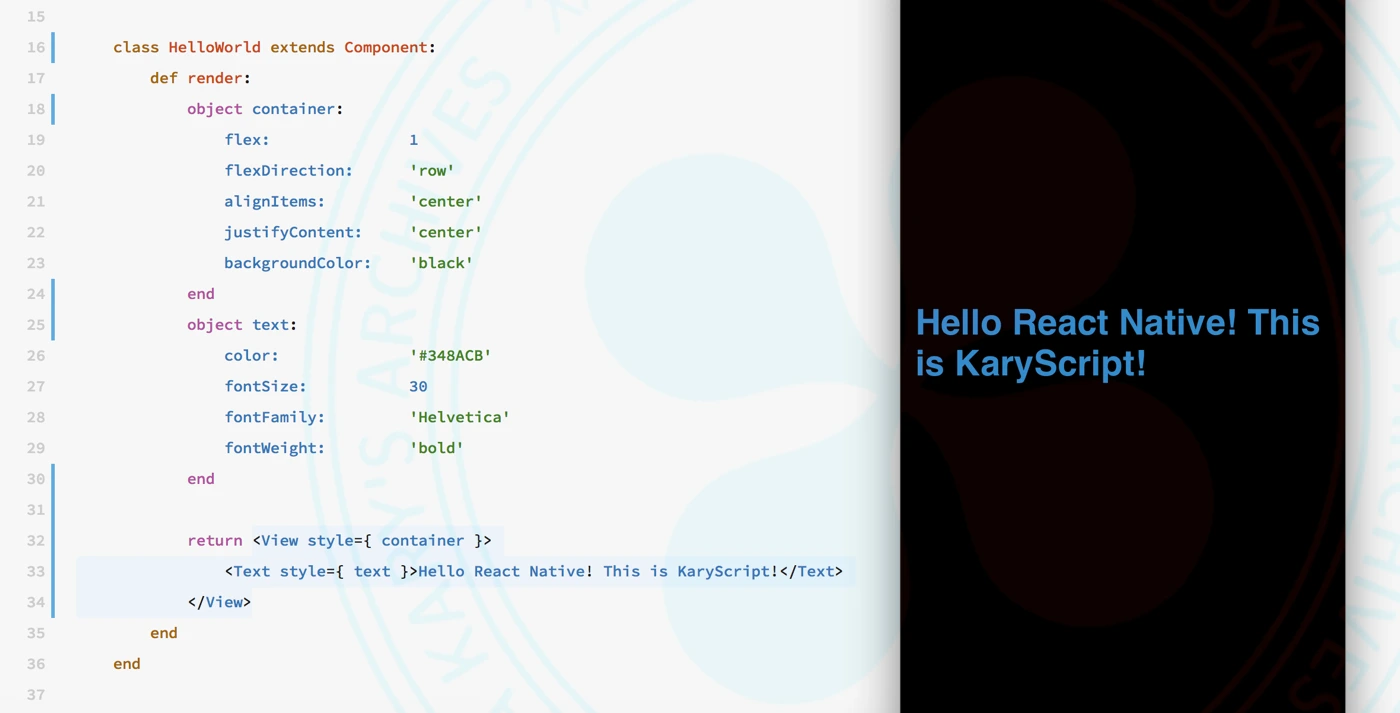 React Native App with @karyscript